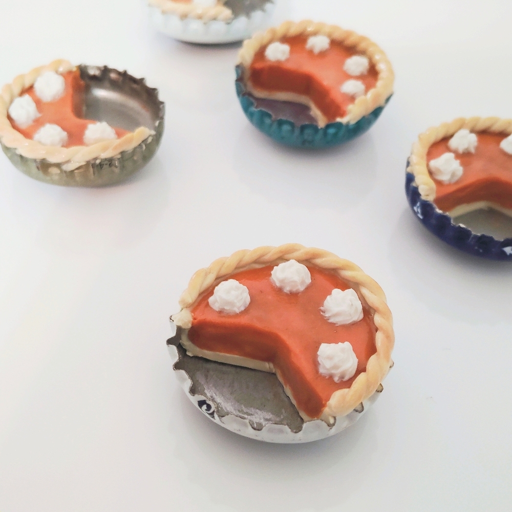 3/$15 Pumpkin Pie Bottle Cap Magnet